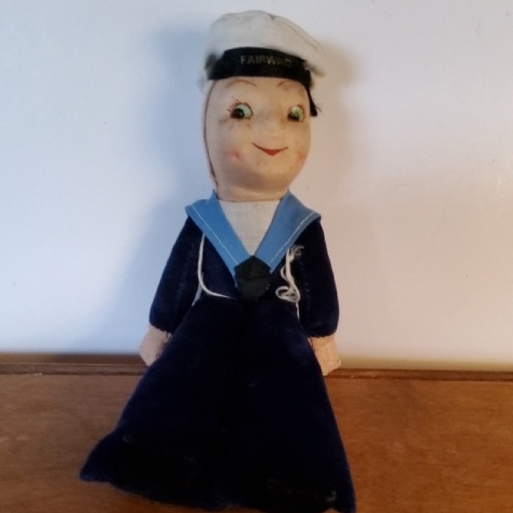 Vintage Sailor Doll with Blue Outfit